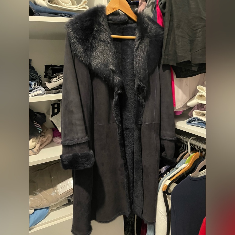 Pure Collection Black Suede Coat